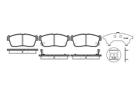 Комплект тормозных колодок MITSUBISHI i, NISSAN PIXO, DAIHATSU SIRION, WOKING (P624302)