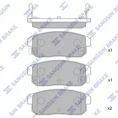 Комплект гальмівних колодок, дискове гальмо INFINITI I35, MAZDA RX-8, SANGSIN (SP1163)