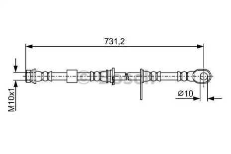 Шланг тормозной MITSUBISHI L 200, BOSCH (1987481958)