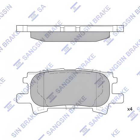 Комплект тормозных колодок, дисковый тормоз TOYOTA HIGHLANDER, LEXUS RX, HI-Q (SP1385)