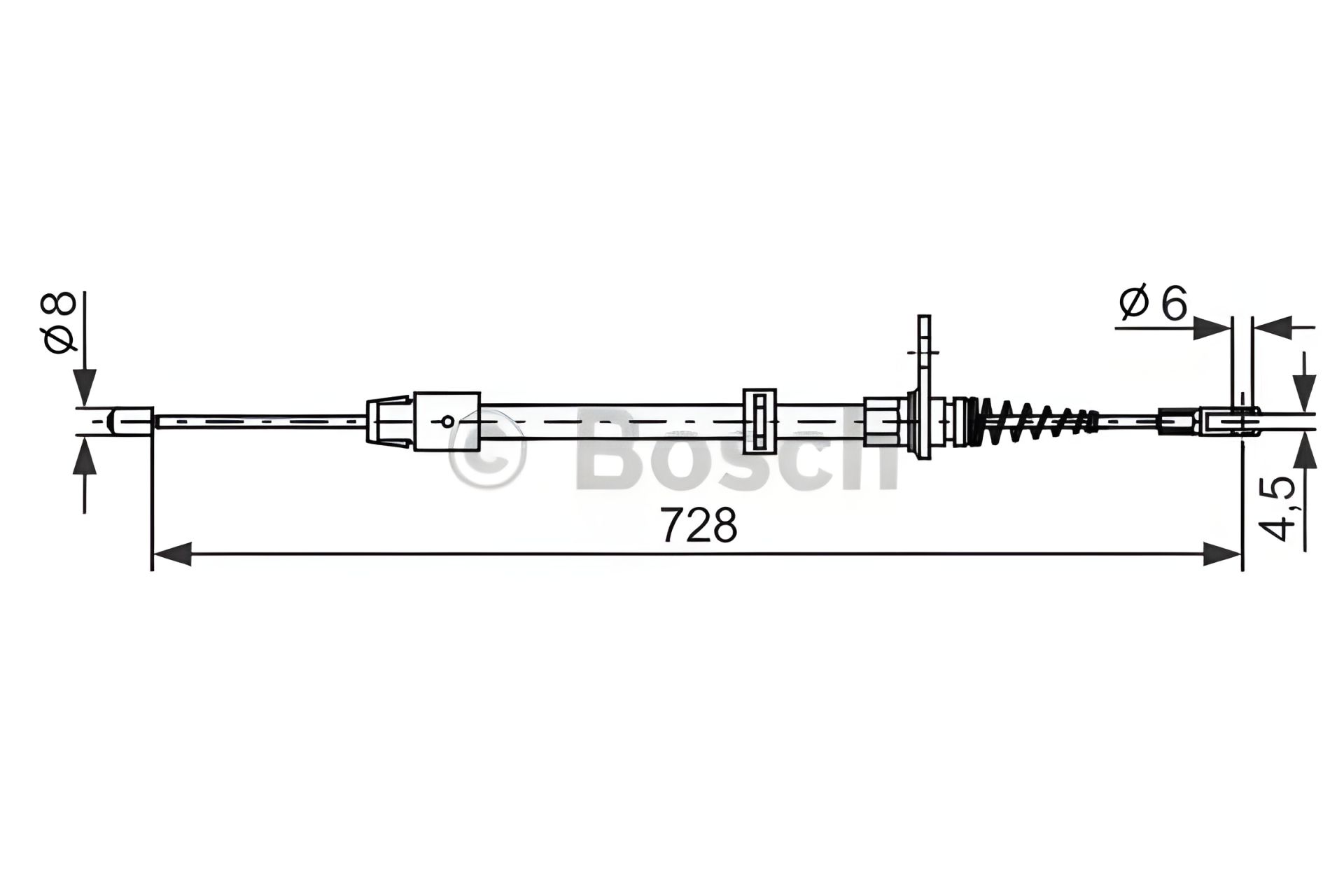 Трос ручного тормоза MERCEDES-BENZ C-CLASS, BOSCH (1987482301) Трос ручного тормоза MERCEDES-BENZ C-CLASS, BOSCH (1987482301)