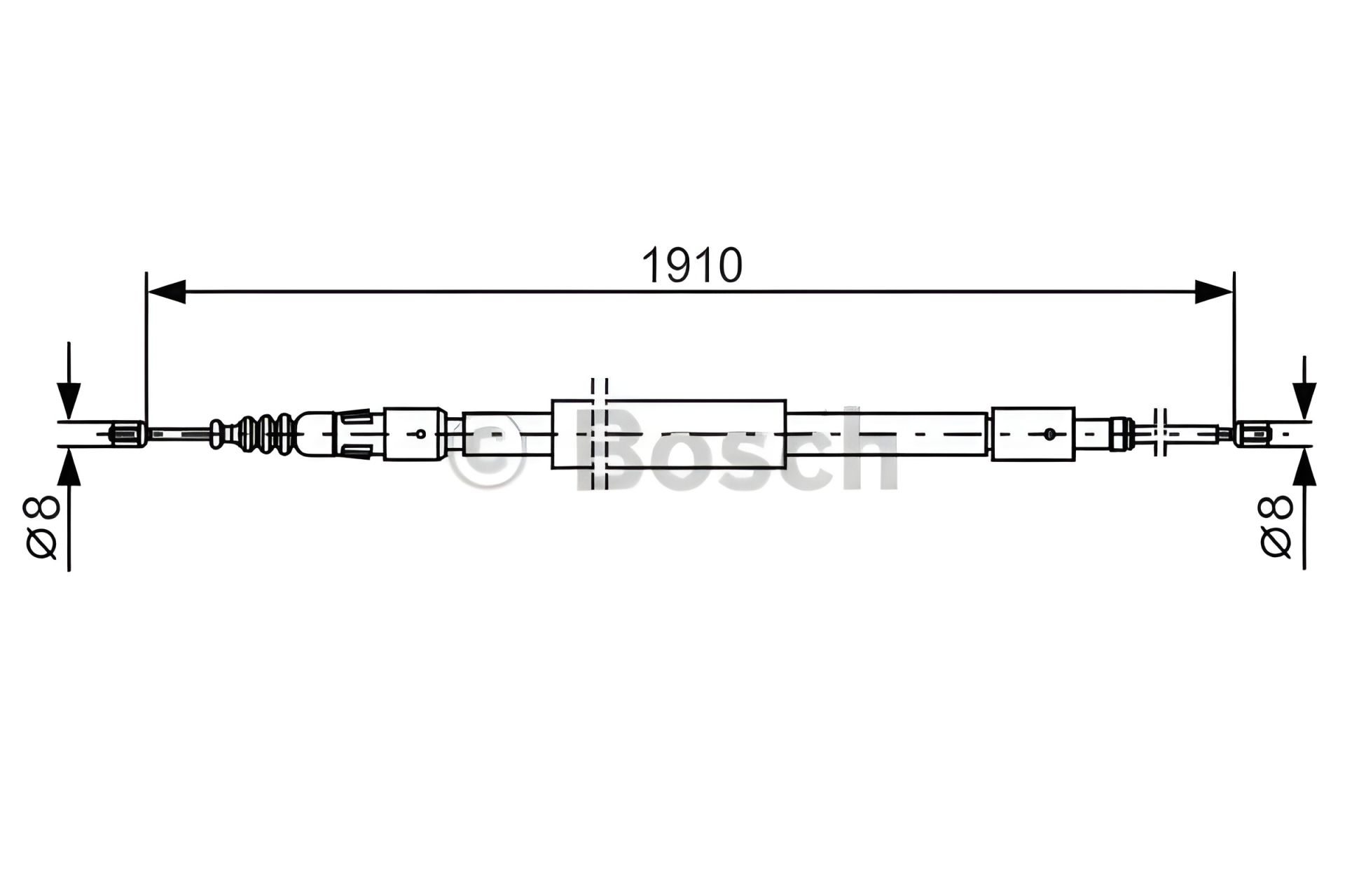 BOSCH 1987482318: Трос ручного тормоза для CITROËN C3 BOSCH 1987482318: Трос ручного тормоза для CITROËN C3