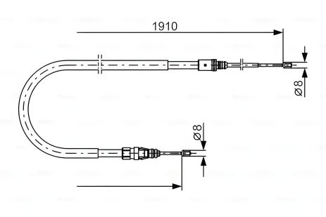 Трос ручного тормоза CITROËN C3, PEUGEOT 208, BOSCH (1987482323) Трос ручного тормоза CITROËN C3, PEUGEOT 208, BOSCH (1987482323)