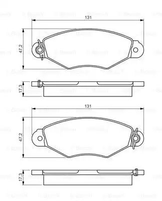 Комплект гальмівних колодок, дискове гальмо NISSAN KUBISTAR, RENAULT KANGOO, BOSCH (0986495235)