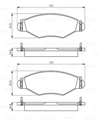 Комплект гальмівних колодок, дискове гальмо PEUGEOT 206, BOSCH (0986495244)