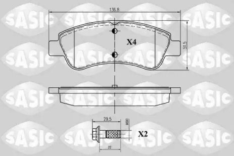 Комплект гальмівних колодок, дискове гальмо PEUGEOT PARTNER, CITROËN BERLINGO, Sasic (6210012)