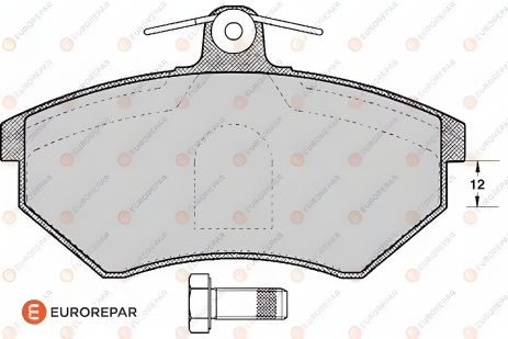 Комплект гальмівних колодок, дискове гальмо VW GOLF, SEAT CORDOBA, EUROREPAR (1617259680) Комплект гальмівних колодок, дискове гальмо VW GOLF, SEAT CORDOBA, EUROREPAR (1617259680)