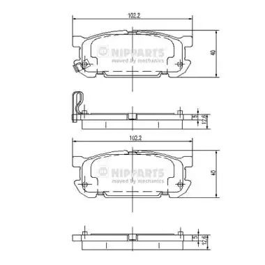 Комплект гальмівних колодок, дискове гальмо MAZDA MX-5, NIPPARTS (J3613020)