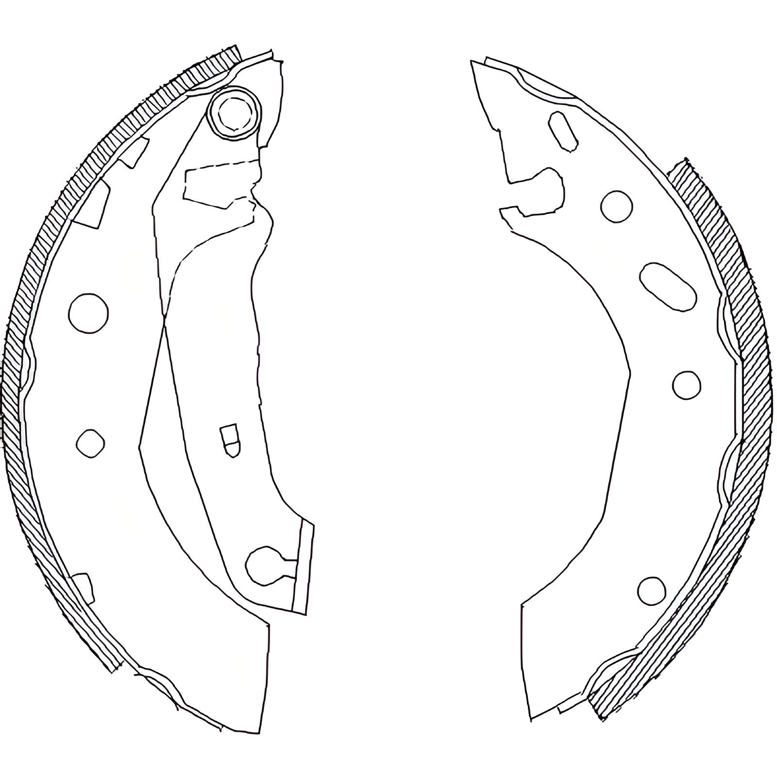 Комплект гальмівних колодок MAZDA 121, FORD KA, FORD ESCORT, WOKING (Z450701) Комплект гальмівних колодок MAZDA 121, FORD KA, FORD ESCORT, WOKING (Z450701)