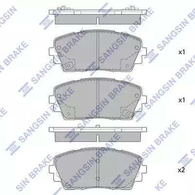 Комплект тормозных колодок, дисковый тормоз KIA PICANTO, SANGSIN (SP1405)