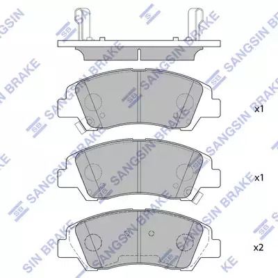 Комплект тормозных колодок, дисковый тормоз HYUNDAI i10, HI-Q (SP1719)