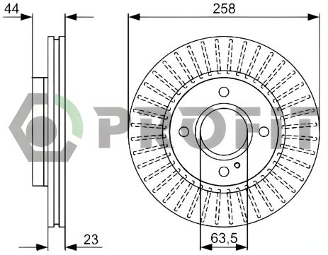 Диск гальмівний FORD FIESTA, PROFIT (50101740)