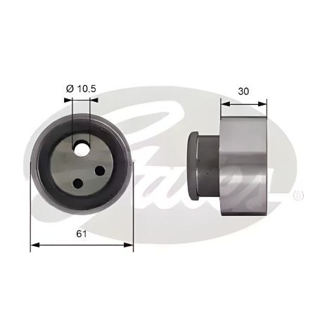 ГРМ натяжний ролик ременя INNOCENTI ELBA, FIAT SIENA, GATES (T41118) ГРМ натяжний ролик ременя INNOCENTI ELBA, FIAT SIENA, GATES (T41118)