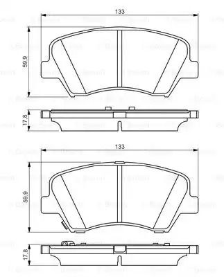 Комплект гальмівних колодок, дискове гальмо KIA CERATO, HYUNDAI VELOSTER, BOSCH (0986495343)