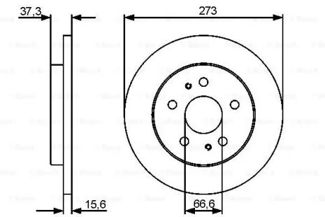 Диск тормозной TOYOTA CAMI, DAIHATSU TERIOS, BOSCH (0986479432)