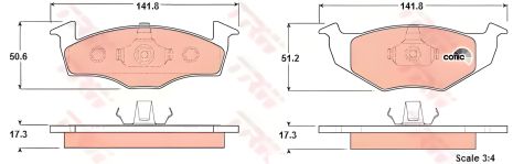 Гальмівних колодок комплект, дискове гальмо SKODA FABIA, SEAT AROSA, TRW (GDB1274) Гальмівних колодок комплект, дискове гальмо SKODA FABIA, SEAT AROSA, TRW (GDB1274)