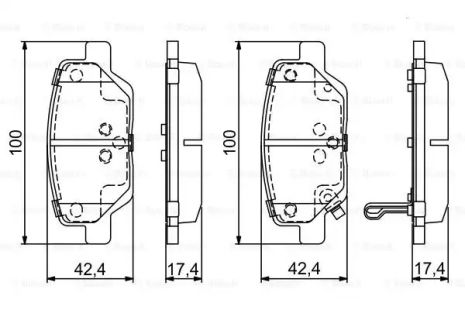 Комплект гальмівних колодок, дискове гальмо FIAT TIPO, BOSCH (0986495393)