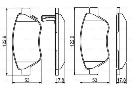 Комплект гальмівних колодок, дискове гальмо OPEL ADAM, OPEL CORSA, BOSCH (0986495237)