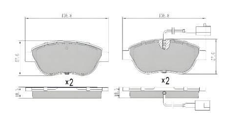 Комплект колодок гальмівних, дискове гальмо LANCIA MUSA, PEUGEOT 4008, FREMAX (FBP1219)
