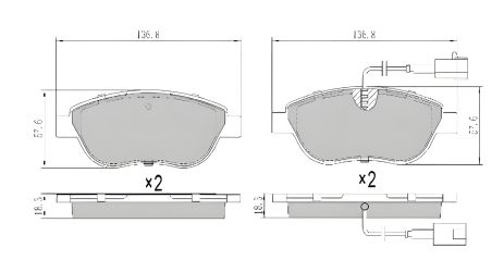 Комплект дисковых тормозных колодок LANCIA MUSA, PEUGEOT 4008, FREMAX (FBP1219)