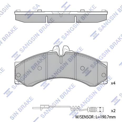 Комплект тормозных колодок SANGSIN для VW LT и MERCEDES-BENZ SPRINTER (SP1277)