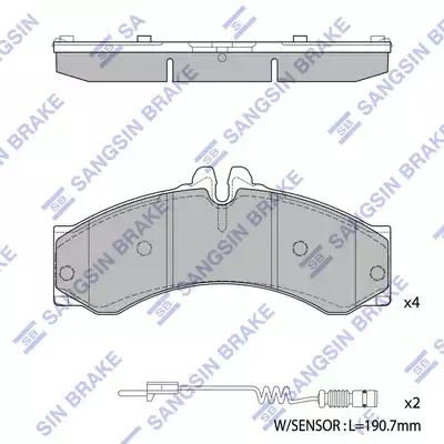 Набір гальмівних колодок, диск Brake VW LT, Mercedes-Benz Sprinter, Sangsin (SP1277)