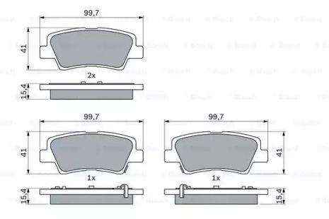 Комплект тормозных колодок, дисковый тормоз SSANGYONG XLV, KIA RIO, BOSCH (0986494557)