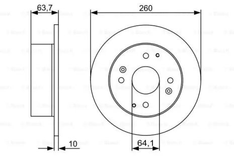 Диск тормозной HONDA ACCORD, BOSCH (0986479504)