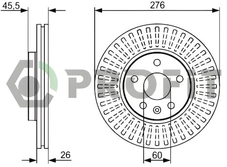 Тормозной диск OPEL ASTRA/CHEVROLET CRUZE, PROFIT (50101869)