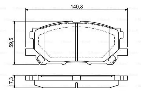 Комплект гальмівних колодок, дискове гальмо TOYOTA HIGHLANDER, LEXUS RX, BOSCH (0986494218)