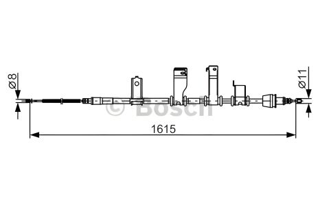 Трос ручного тормоза для HYUNDAI i20, BOSCH (1987482349)