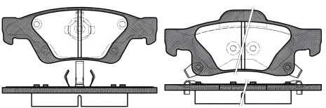 Комплект тормозных колодок, JEEP 68052386AA, JEEP GRAND CHEROKEE, REMSA (144602)