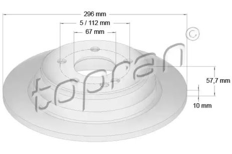 Диск гальмівний MERCEDES-BENZ VITO, TOPRAN (401928)