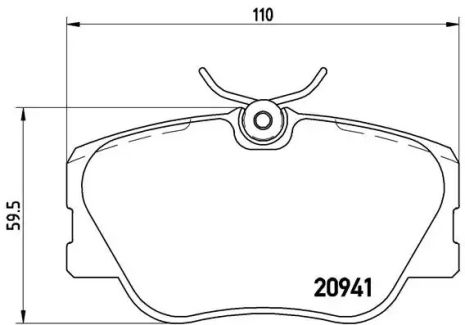 Набір гальмівних прокладок, Mercedes-Benz E-Class, Brembo (P50008) Диск.