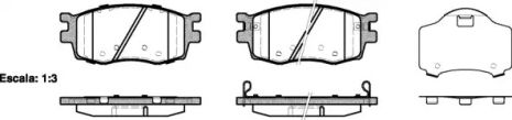 Комплект гальмівних колодок HYUNDAI i20, KIA RIO, HYUNDAI ACCENT, WOKING (P1308302)