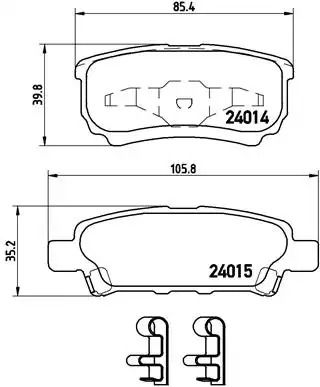 Комплект гальмівних колодок, дискове гальмо CHRYSLER (BBDC), HYUNDAI H-1, BREMBO (P54034)