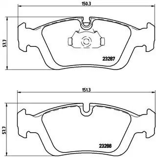 Комплект тормозных колодок, дисковый тормоз ALPINA ROADSTER, BMW Z4, BREMBO (P06024)