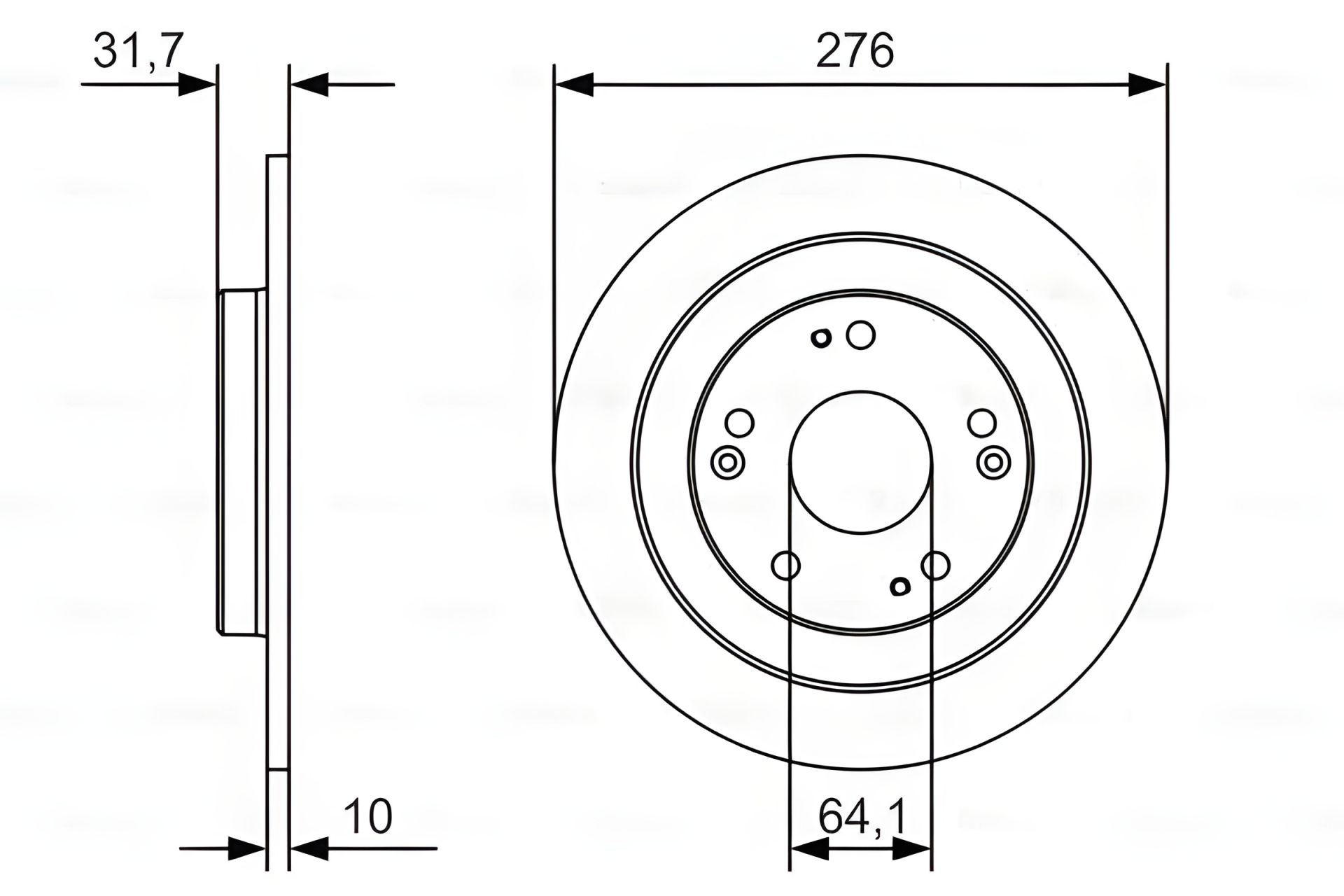 Диск гальмівний HONDA CIVIC, BOSCH (0986479A92) Диск гальмівний HONDA CIVIC, BOSCH (0986479A92)