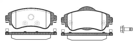 Комплект гальмівних колодок, дискове гальмо CITROËN DS4, REMSA (146408)