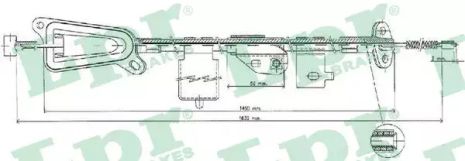 Ручний гальмівний кабель Nissan Almera, LPR (C0481B)