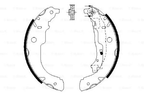 Комплект тормозных колодок PSA C3/DS3/207/208 \\R \\1,0-1,6 \\06, CITROËN C3, BOSCH (0986487721)