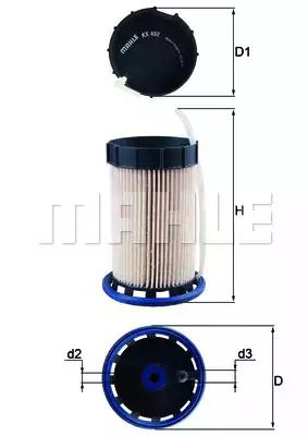 Фільтр паливний SKODA SCALA, SEAT TARRACO, MAHLE/KNECHT (KX492)