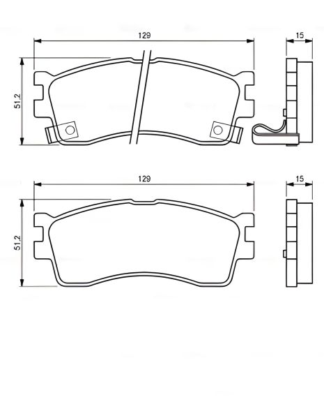 Гальмівні колодки комплекту, дискове гальмо KIA SHUMA, BOSCH (0986494144)