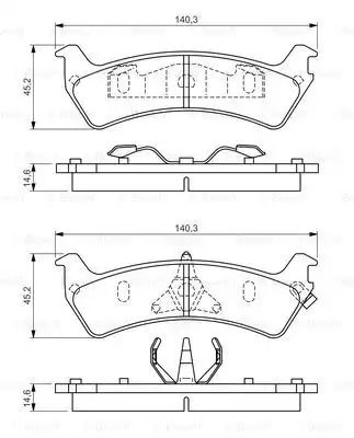 Комплект гальмівних колодок, дискове гальмо FORD AUSTRALIA, FORD USA, BOSCH (0986424655)