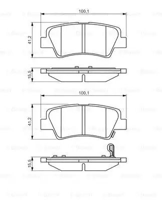 Набір гальмівних майданчиків, дискове гальма Kia Optima, Hyundai I10, Bosch (0986495351)