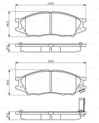 Комплект тормозных колодок, дисковый тормоз NISSAN ALMERA, BOSCH (0986495146)