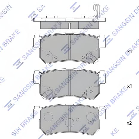 Комплект гальмівних колодок, дискове гальмо DAEWOO REXTON, SSANGYONG REXTON, SANGSIN (SP1151)