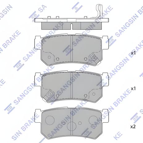 Тормозной комплект колодок дисковый DAEWOO REXTON, SSANGYONG REXTON, SANGSIN (SP1151)
