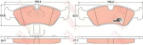 Комплект дисковых тормозных колодок для CHEVROLET VECTRA, HOLDEN ASTRA, TRW (GDB1300)