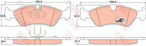 Комплект тормозных колодок, дисковый тормоз CHEVROLET VECTRA, HOLDEN ASTRA, TRW (GDB1300)